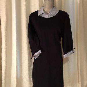 NWT Talbots Navy Blue dress faux collar + cuff
